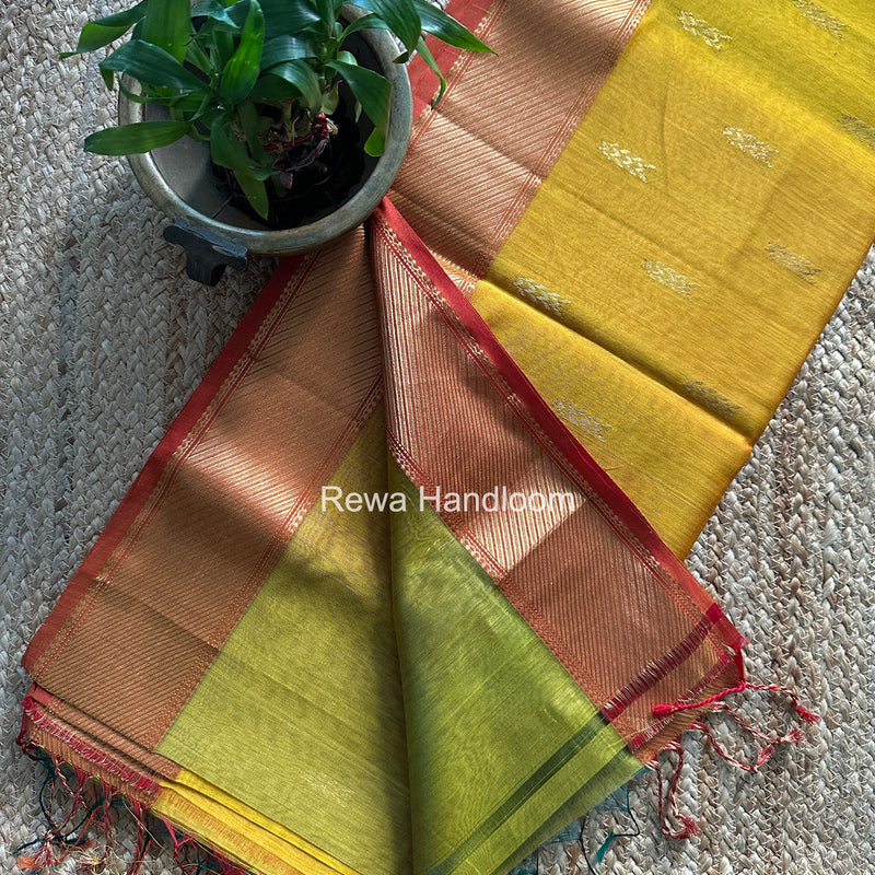 Maheshwari Mustard Shaded Butti Saree SBBS033