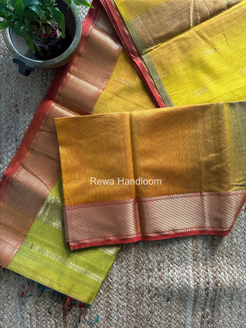 Maheshwari Mustard Shaded Butti Saree SBBS033