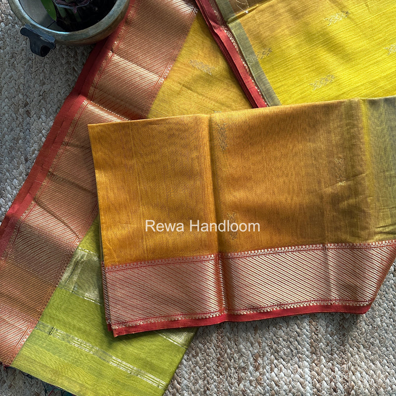 Maheshwari Mustard Shaded Butti Saree SBBS033