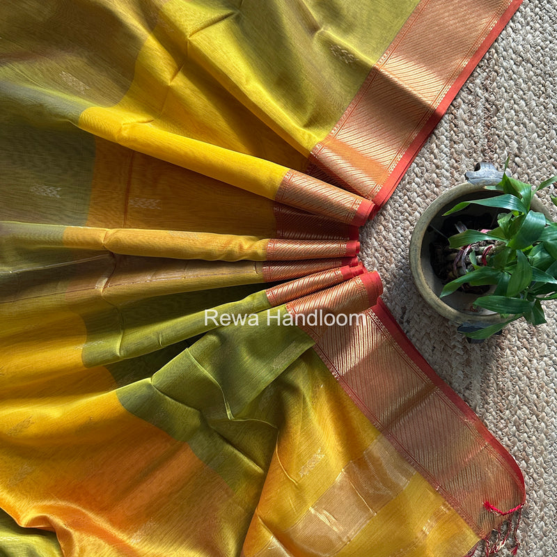 Maheshwari Mustard Shaded Butti Saree SBBS033