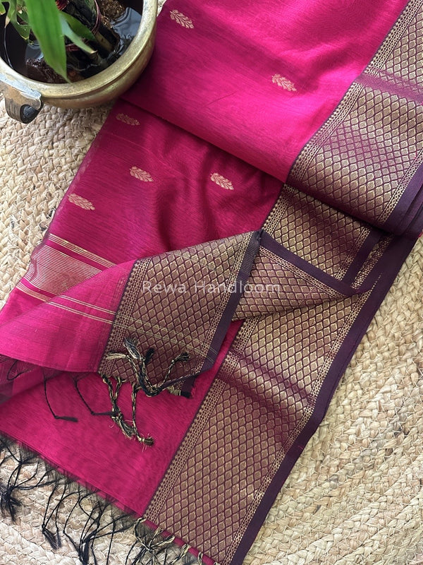 Zari Butti Maheshwari Saree