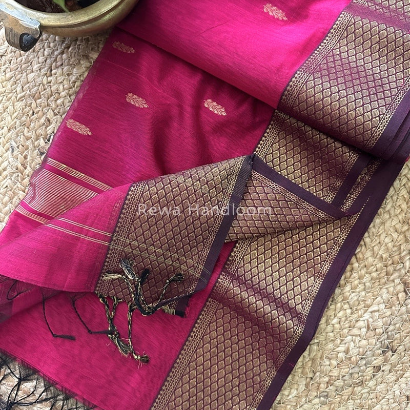 Zari Butti Maheshwari Saree