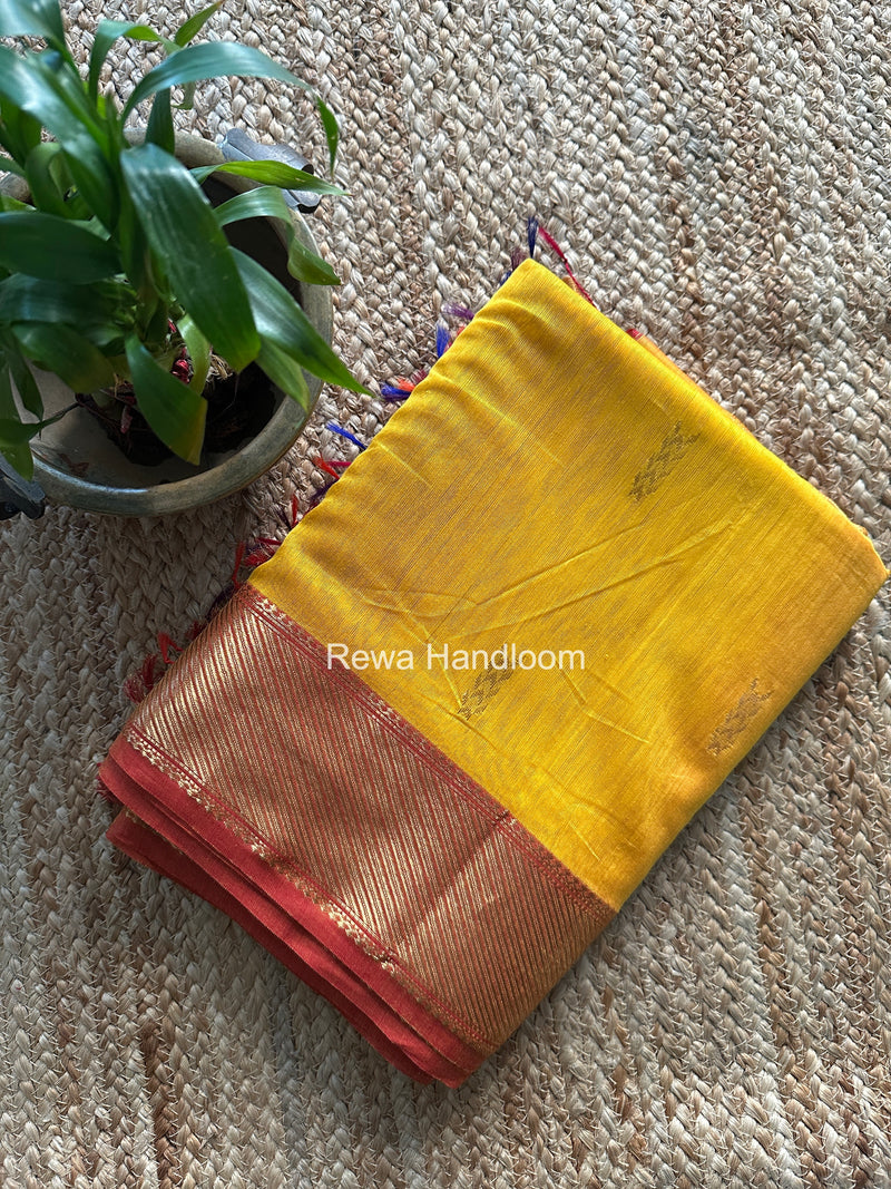 Maheshwari Yellow Shaded Butti Saree SBBS035
