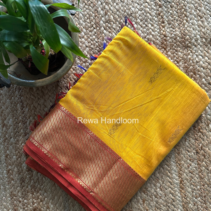 Maheshwari Yellow Shaded Butti Saree SBBS035