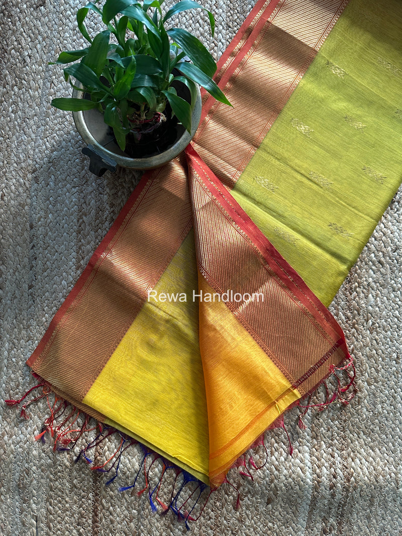 Maheshwari Yellow Shaded Butti Saree SBBS035