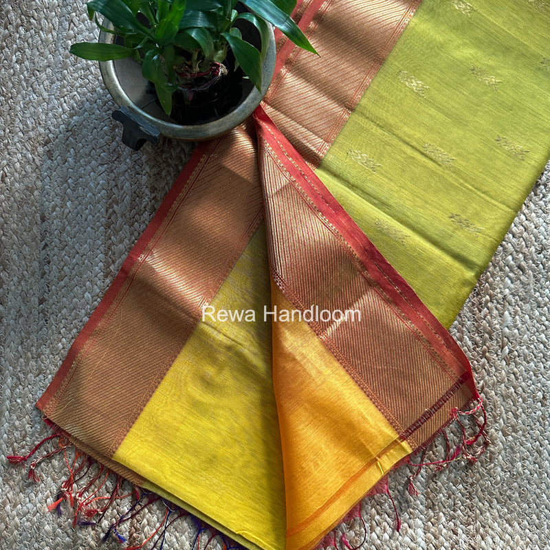 Maheshwari Yellow Shaded Butti Saree SBBS035