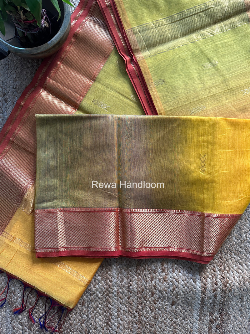 Maheshwari Yellow Shaded Butti Saree SBBS035