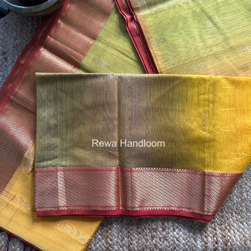 Maheshwari Yellow Shaded Butti Saree SBBS035
