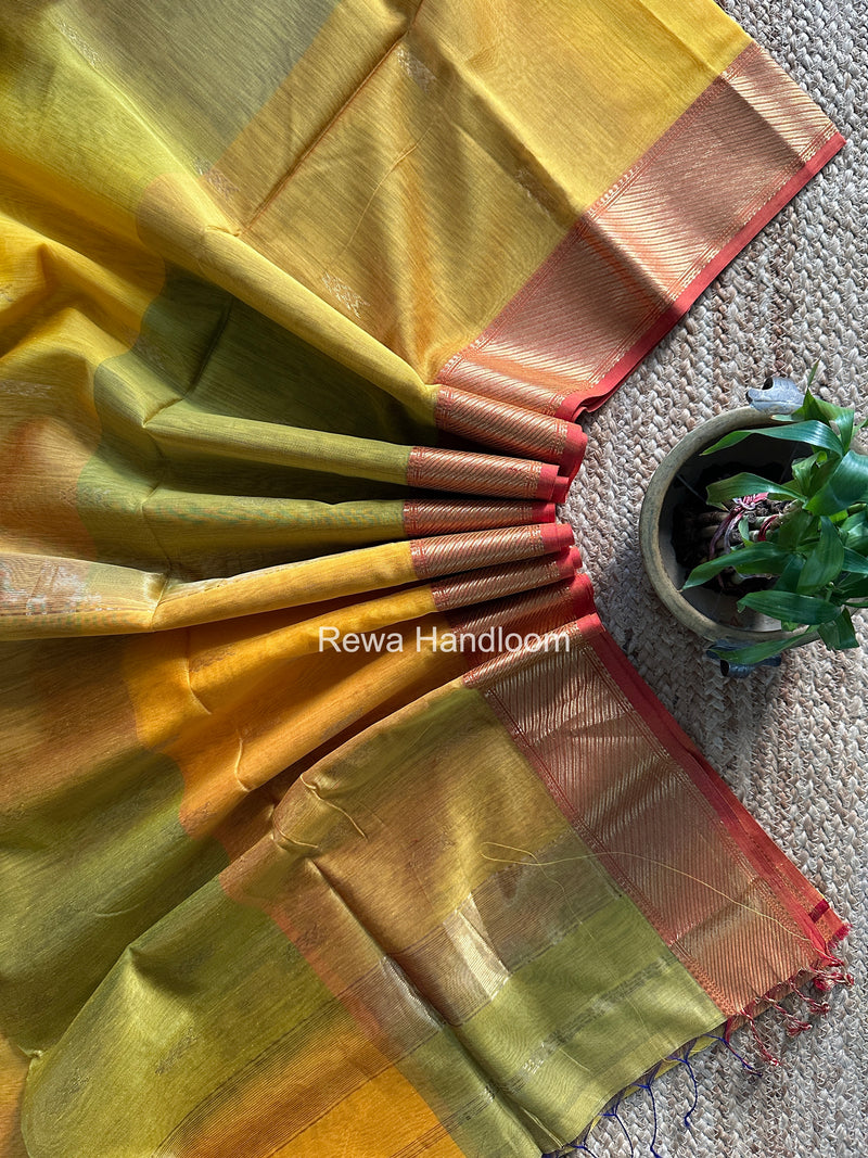 Maheshwari Yellow Shaded Butti Saree SBBS035