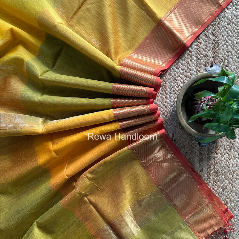 Maheshwari Yellow Shaded Butti Saree SBBS035