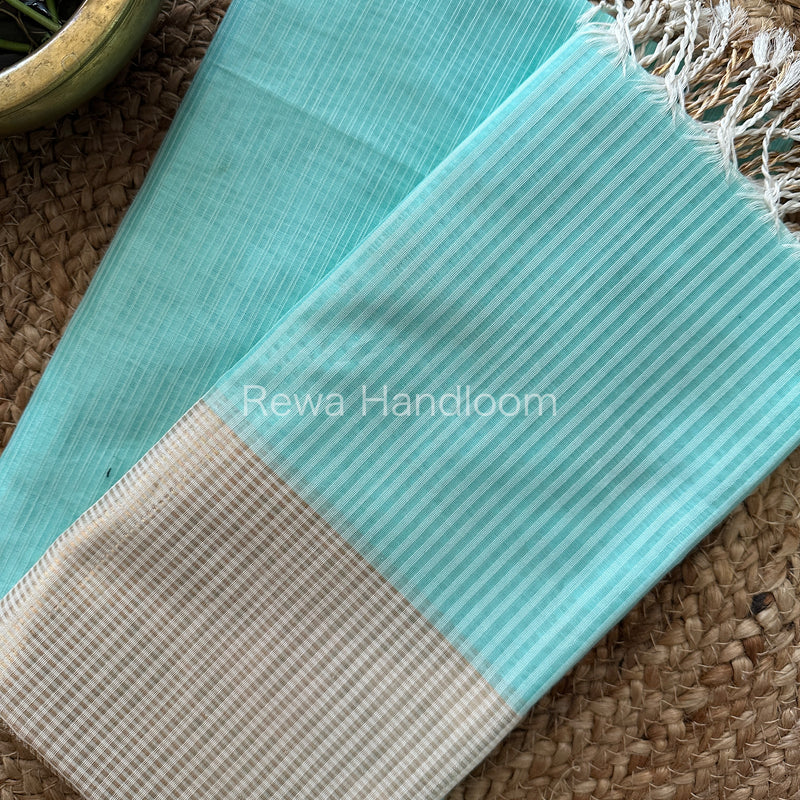 Maheshwari Light Green Checks Dress Material CPT22