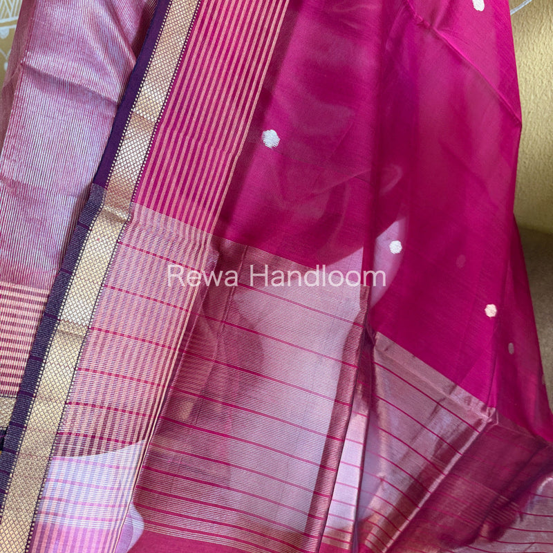 Maheshwari Pink Tissue Top Dupatta Sets TBTS111 Rewa Handloom