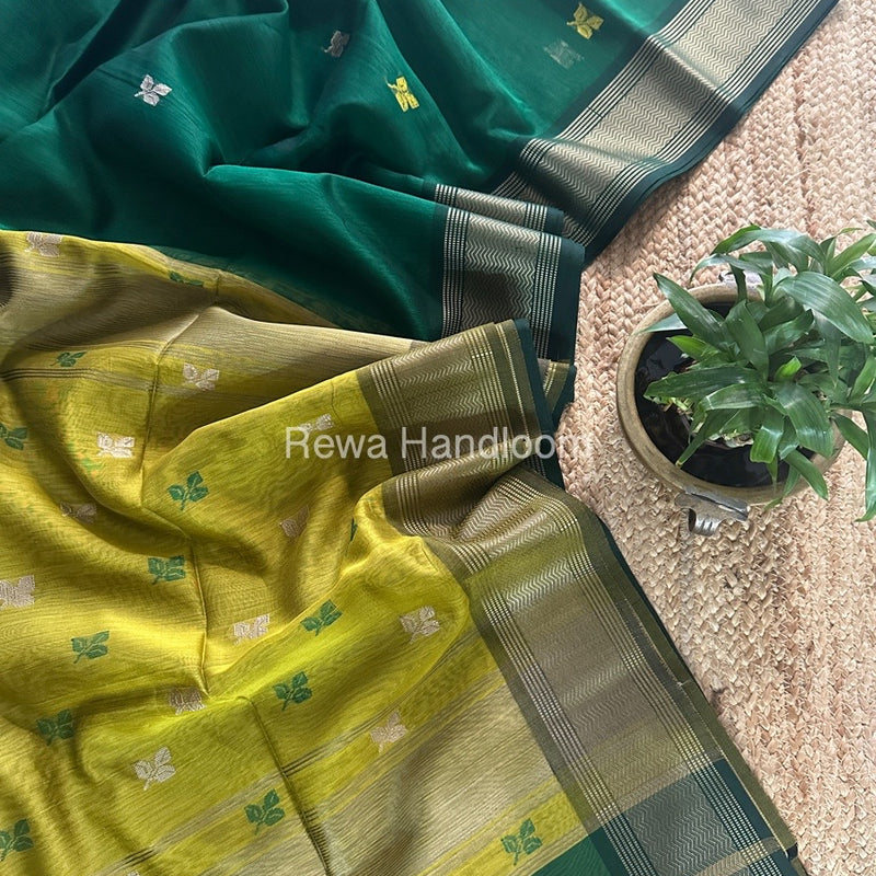 Maheshwari Green Resham Thread Butti Saree RBS81