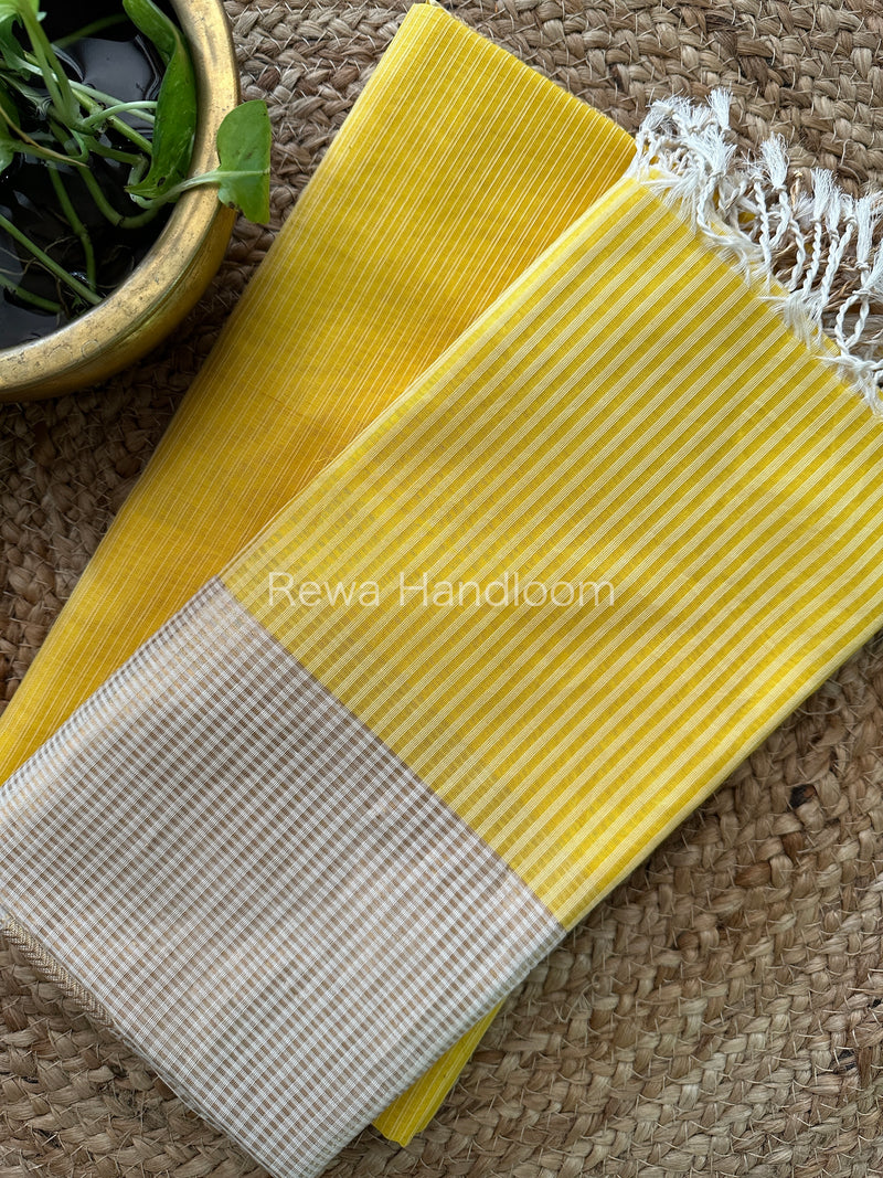 Maheshwari Yellow Checks Dress Material CPT21