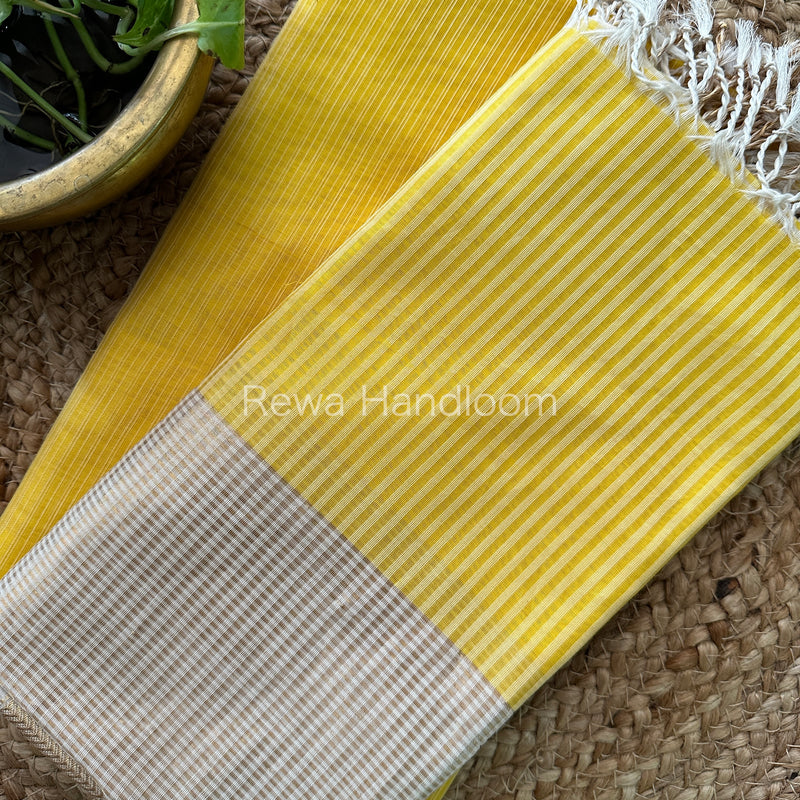 Maheshwari Yellow Checks Dress Material CPT21