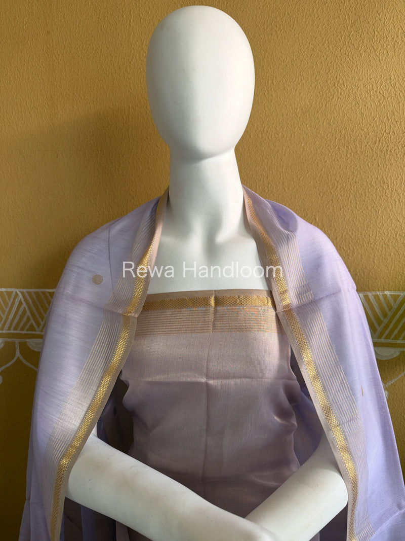 Maheshwari Lavender Tissue Dress Material TTD011
