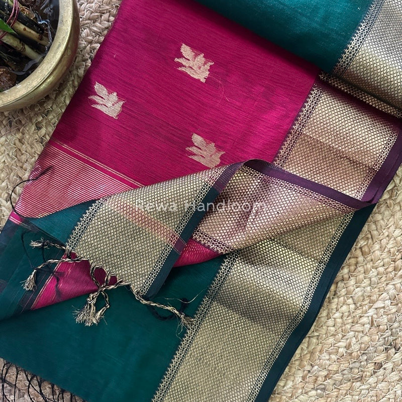 Butta Butti Zari Border Maheshwari Saree