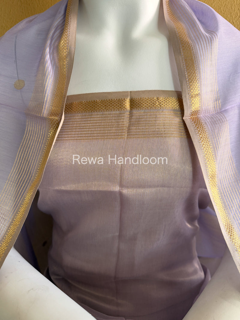 Maheshwari Lavender Tissue Dress Material TTD011