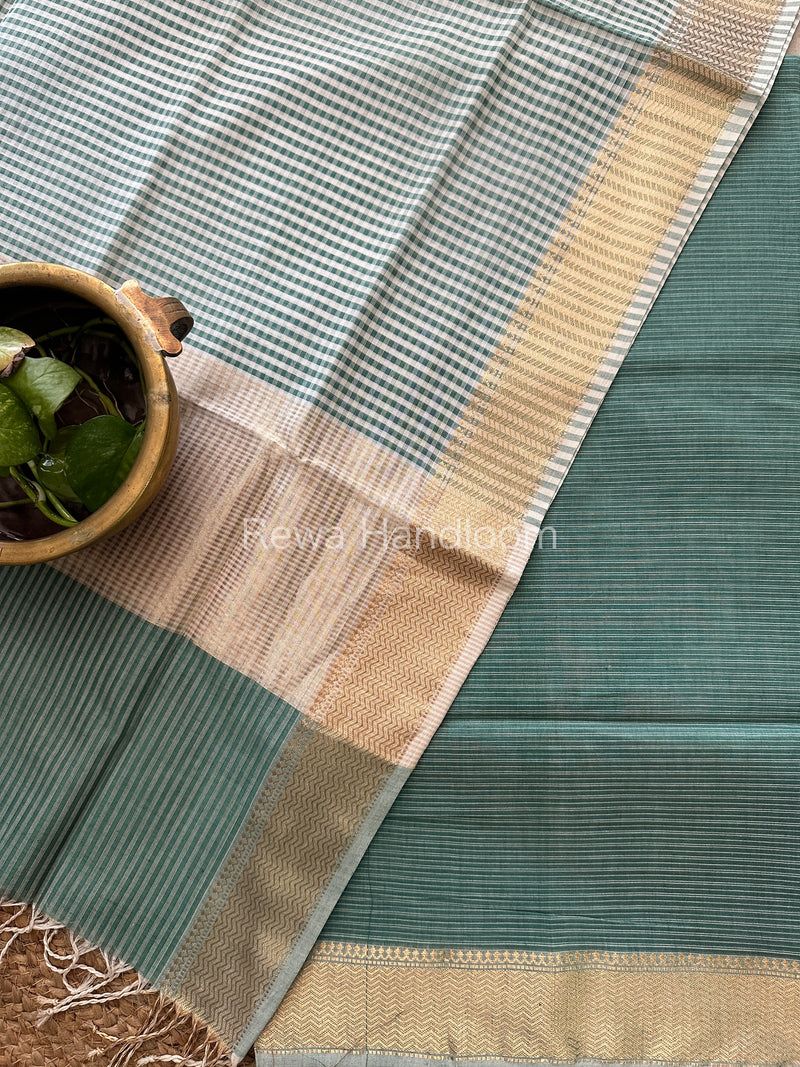Maheshwari Aqua Green Checks Dress Material CPT20