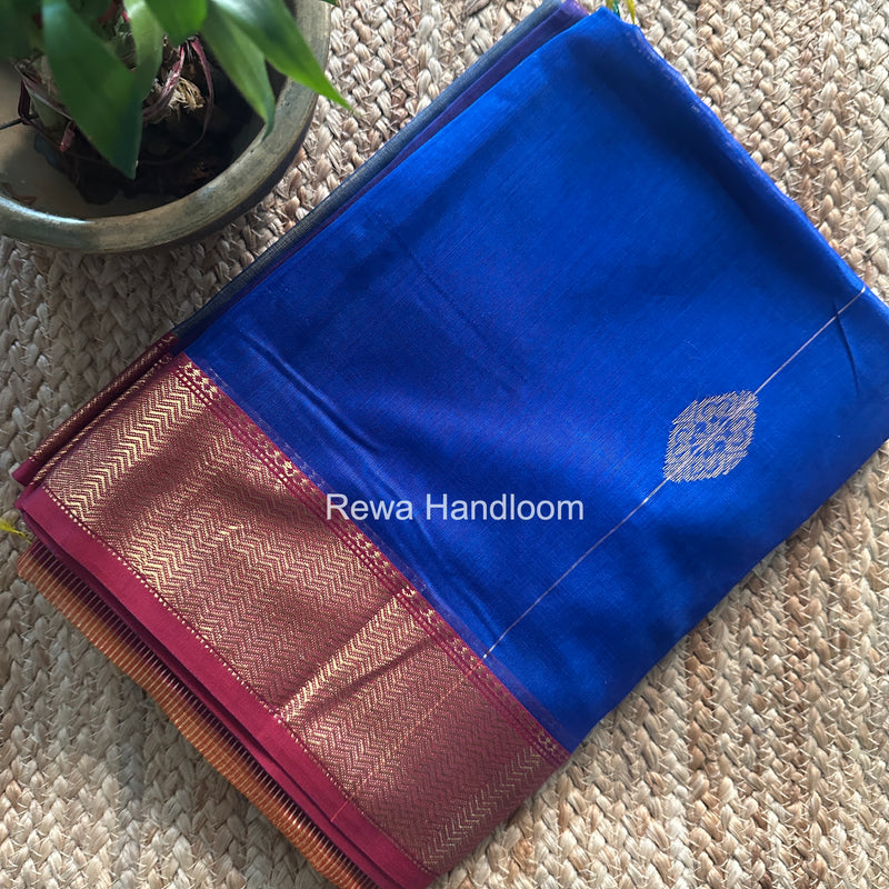 Maheshwari Royal Blue Shaded Butta Saree BLSS041