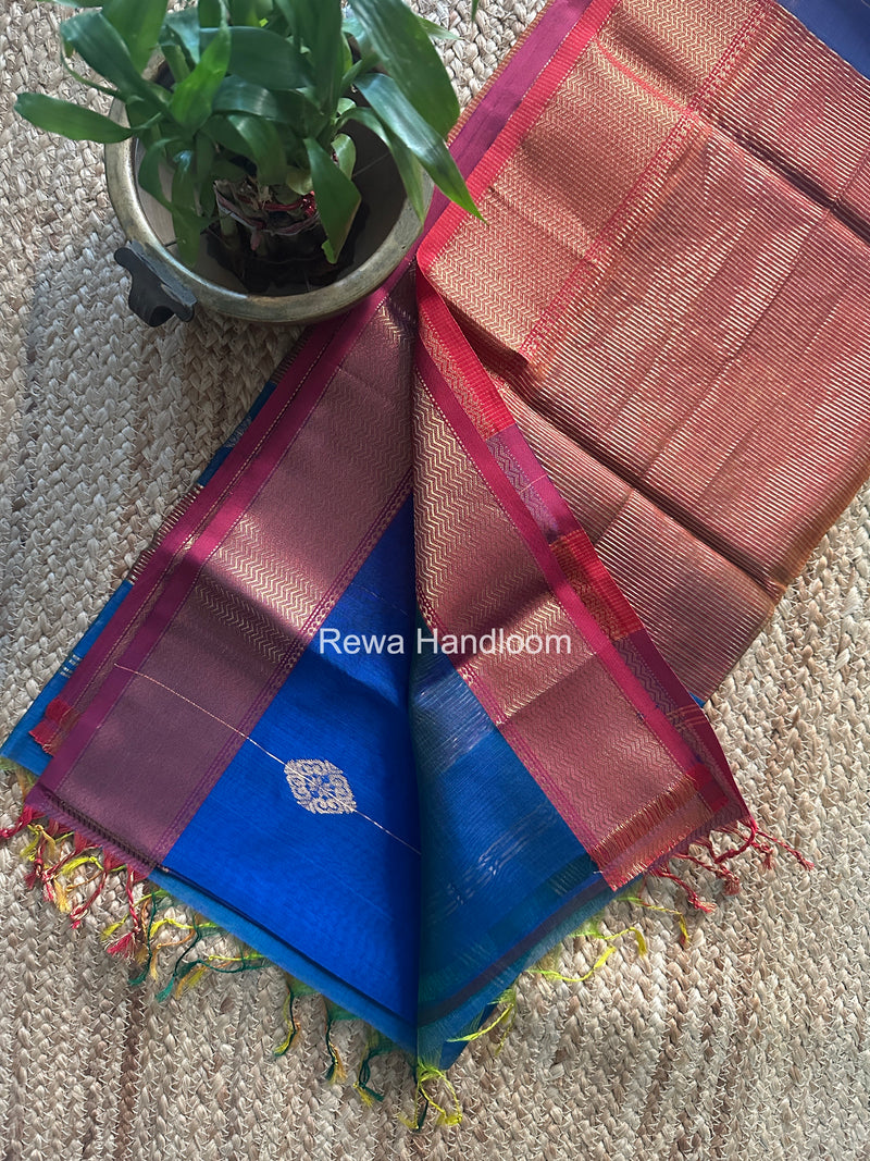 Maheshwari Royal Blue Shaded Butta Saree BLSS041