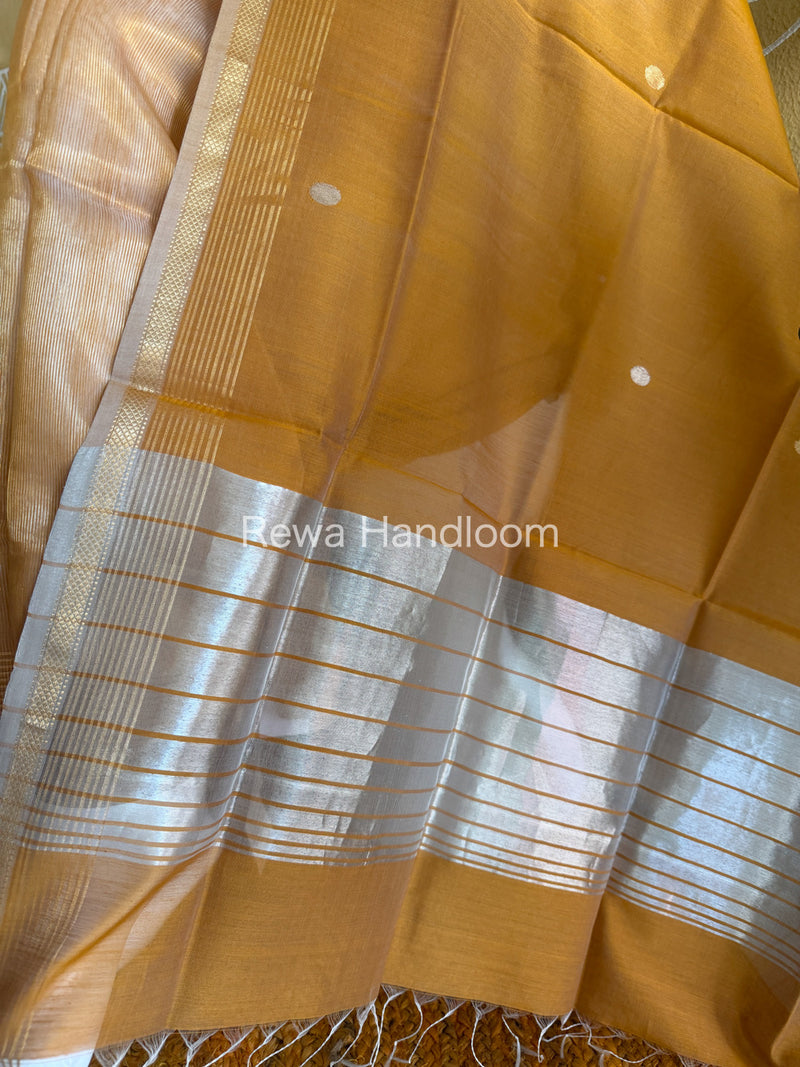 Maheshwari Turmeric Yellow Tissue Dress Material TTD07