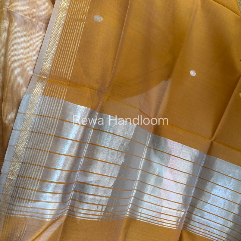 Maheshwari Turmeric Yellow Tissue Dress Material TTD07