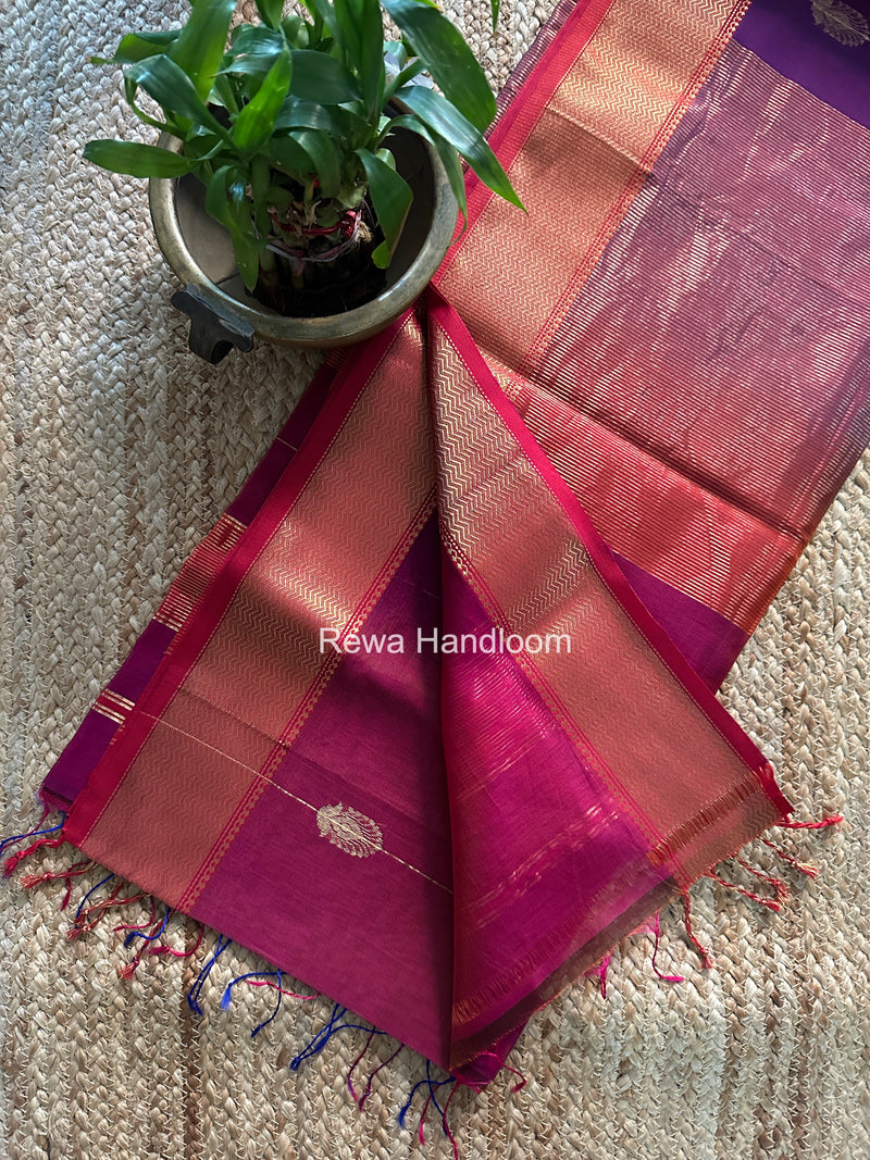 Maheshwari Purple Shaded Butta Saree BLSS039