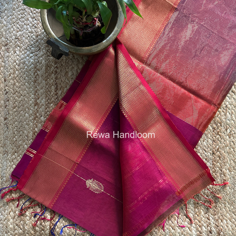 Maheshwari Purple Shaded Butta Saree BLSS039