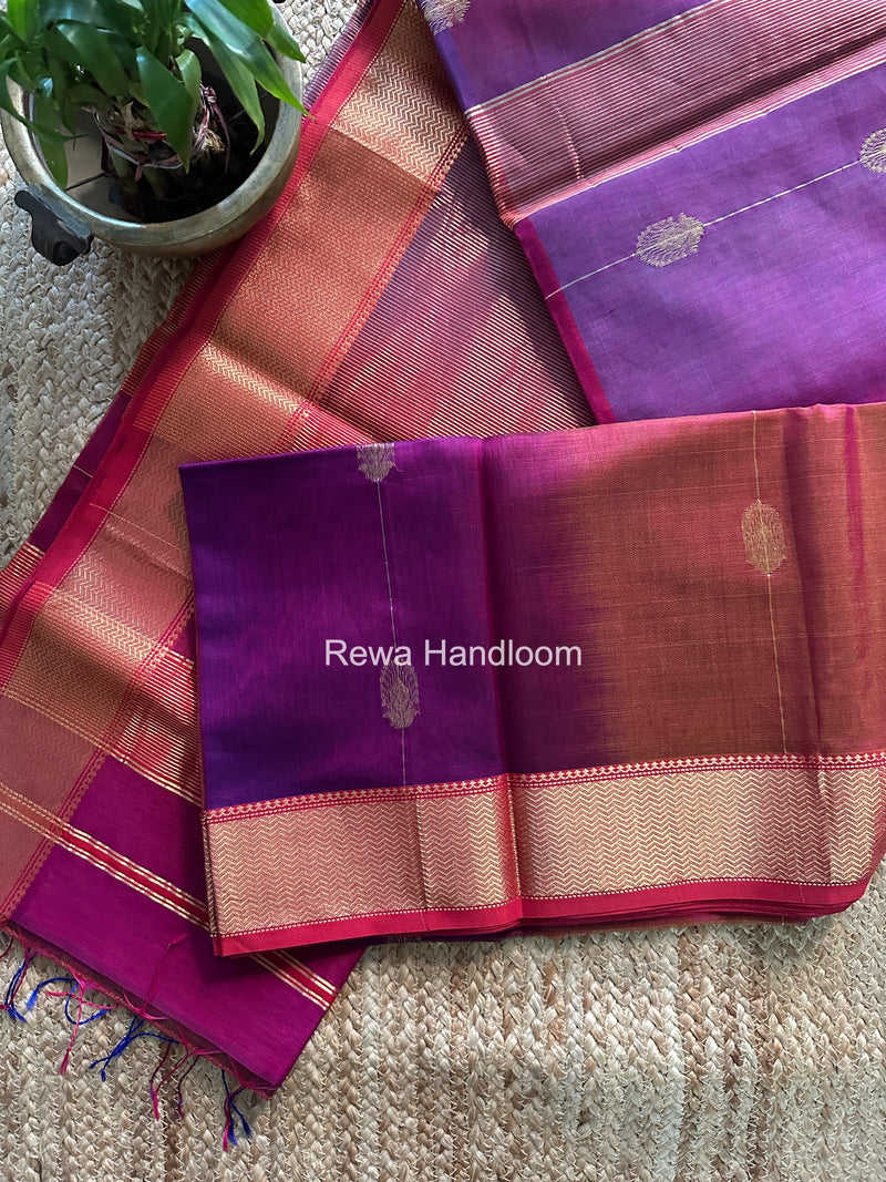 Maheshwari Purple Shaded Butta Saree BLSS039