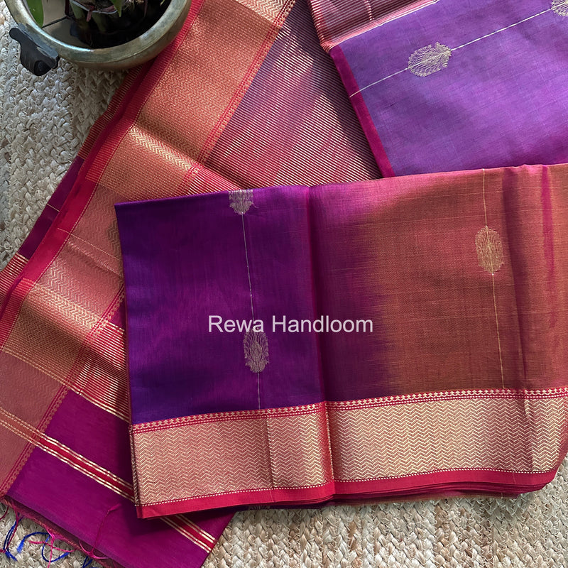 Maheshwari Purple Shaded Butta Saree BLSS039