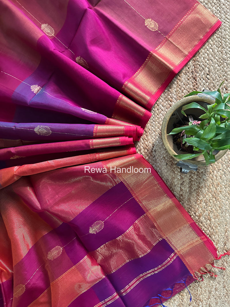 Maheshwari Purple Shaded Butta Saree BLSS039