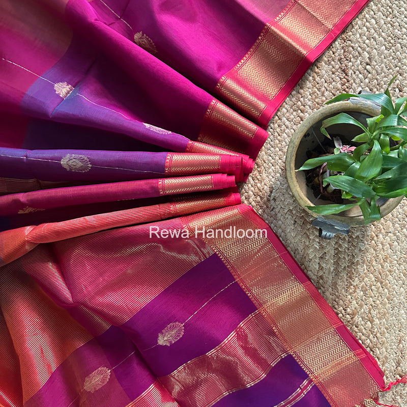Maheshwari Purple Shaded Butta Saree BLSS039