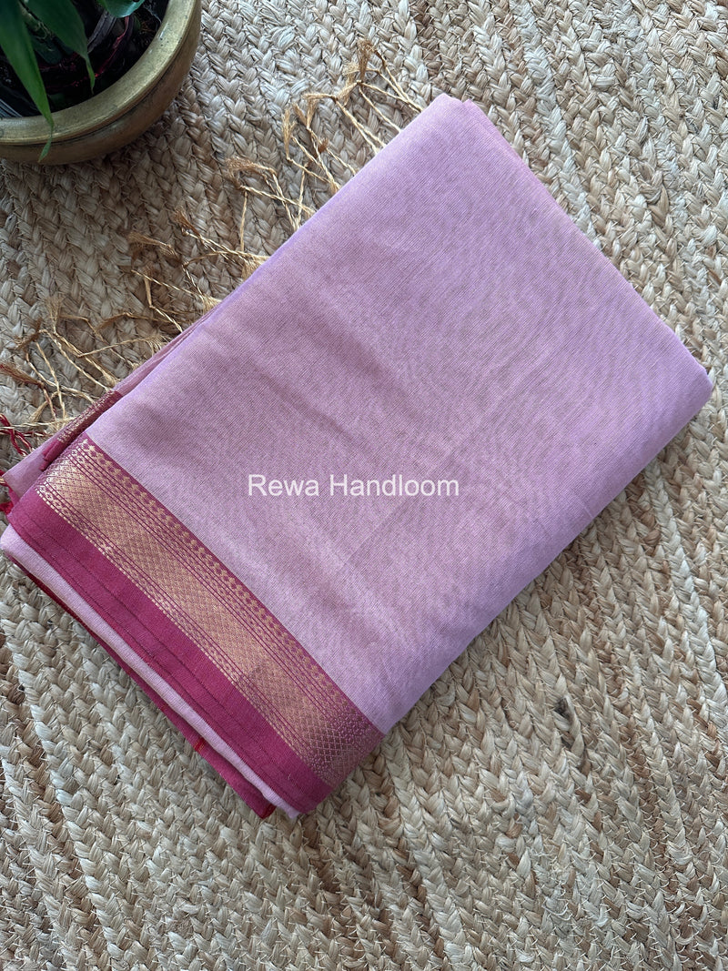 Maheshwari Baby Pink Tissue Silk Saree TB037