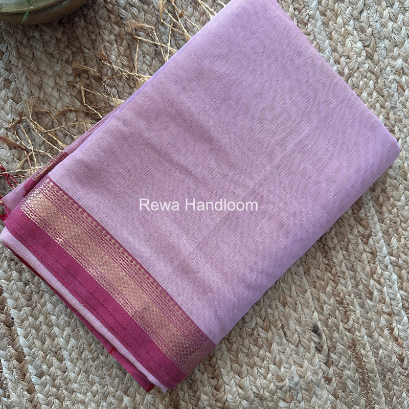 Maheshwari Baby Pink Tissue Silk Saree TB037