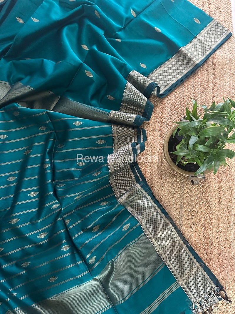 Maheshwari Rama Green Resham Thread Butti Saree RBS84