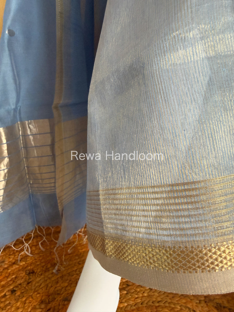Maheshwari Sky Blue Tissue Dress Material TTD06