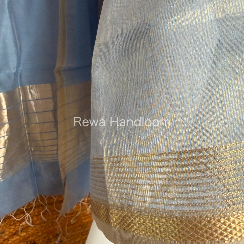 Maheshwari Sky Blue Tissue Dress Material TTD06