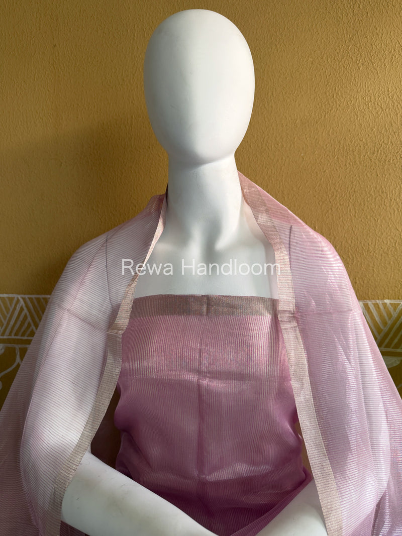 Maheshwari Lavender Tissue Dress Material-STB04