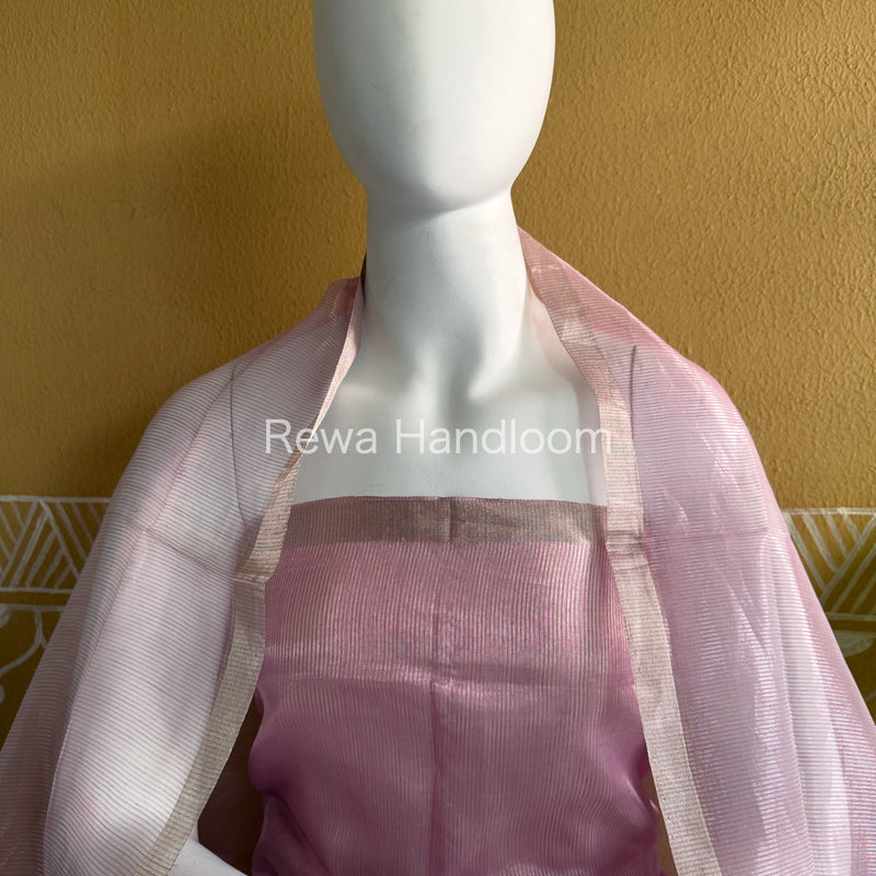 Maheshwari Lavender Tissue Dress Material-STB04