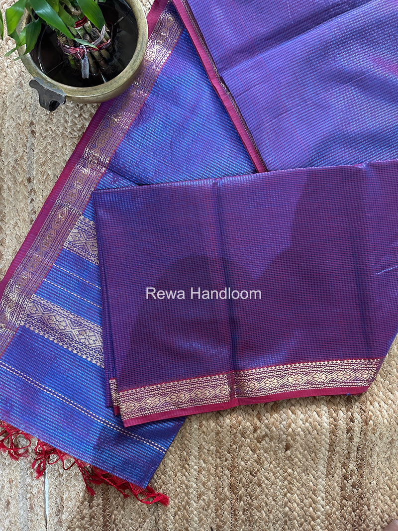Maheshwari Violet Garbha Reshami Rich Pallu Silk Saree GRPS011