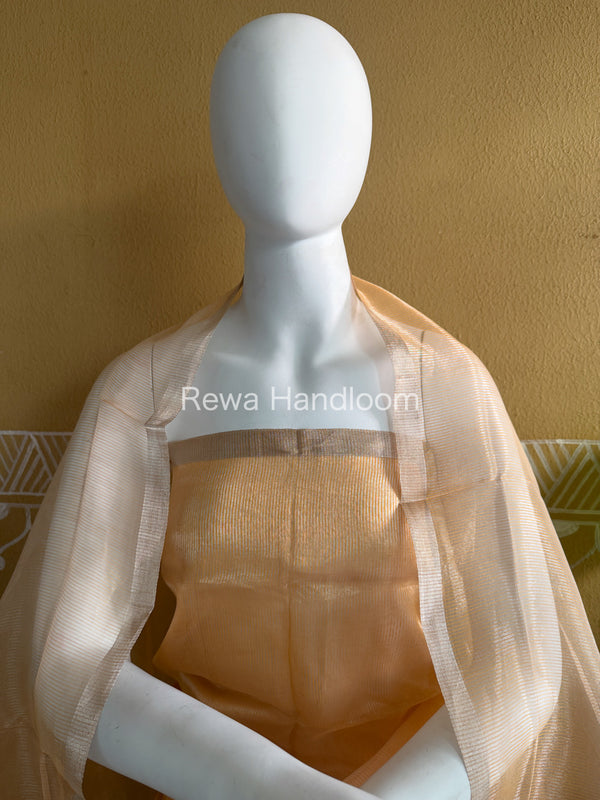 Maheshwari Yellow Tissue Dress Material-STB06
