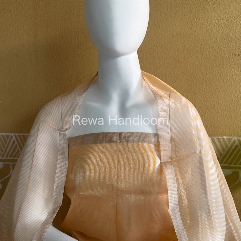 Maheshwari Yellow Tissue Dress Material-STB06