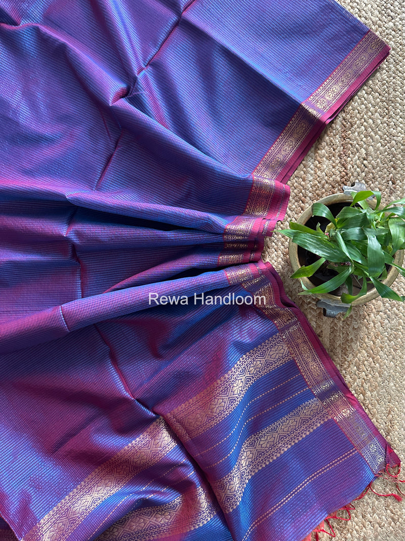 Maheshwari Violet Garbha Reshami Rich Pallu Silk Saree GRPS011