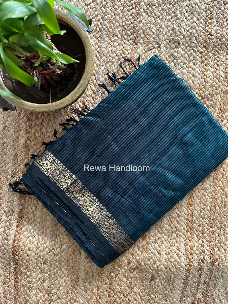 Maheshwari Aqua Green Garbha Reshami Rich Pallu Silk Saree GRPS012