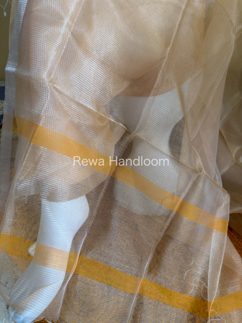 Maheshwari Yellow Tissue Dress Material-STB06