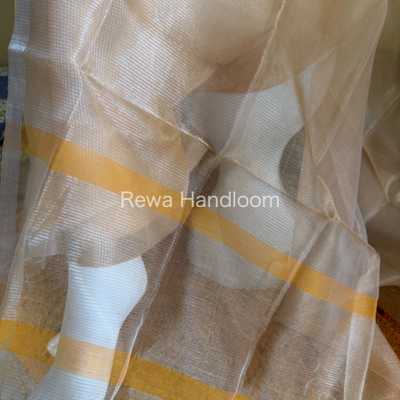Maheshwari Yellow Tissue Dress Material-STB06