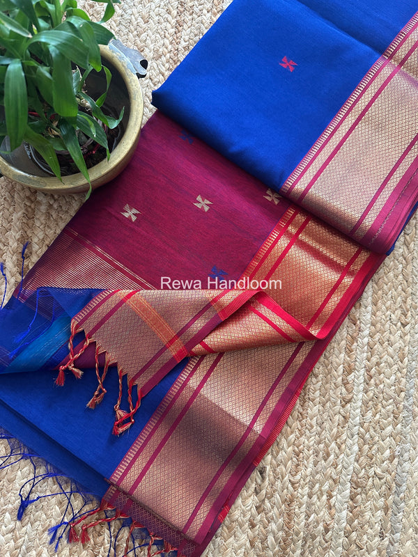 Maheshwari Swastika Butti Saree