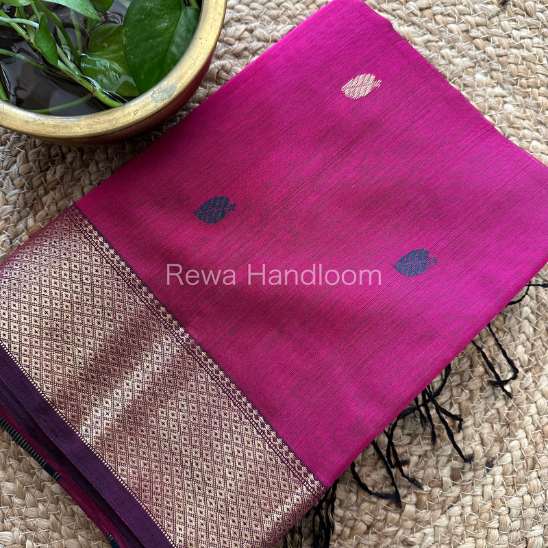  Butta Pallu Zari Border Saree ~ Maheshwari Saree