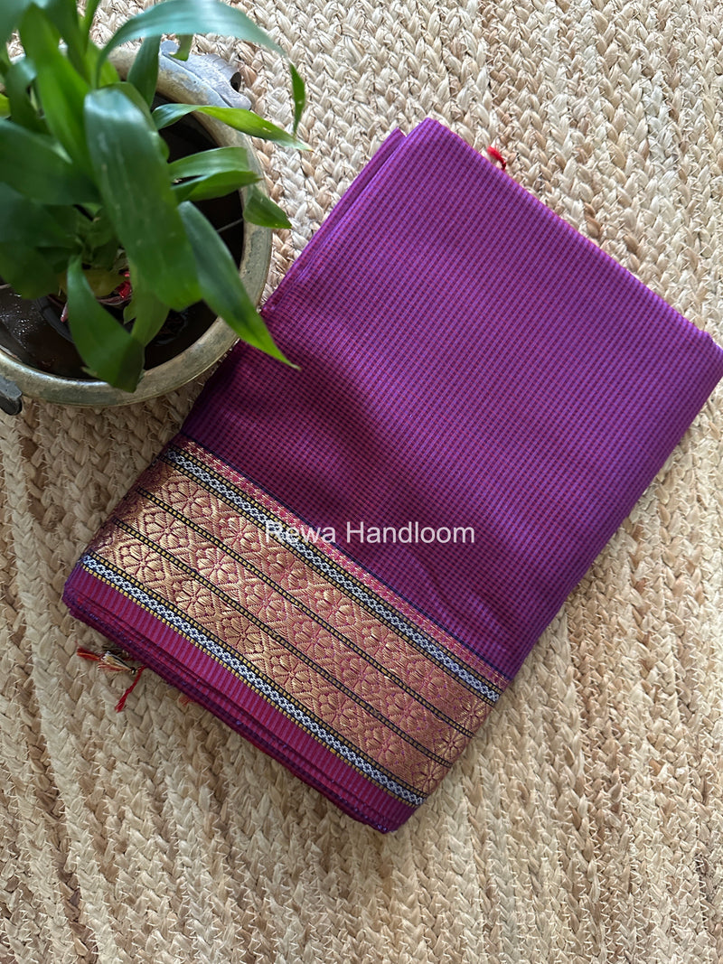 Maheshwari Magenta Garbha Reshami Rich Pallu Silk Saree GRS011